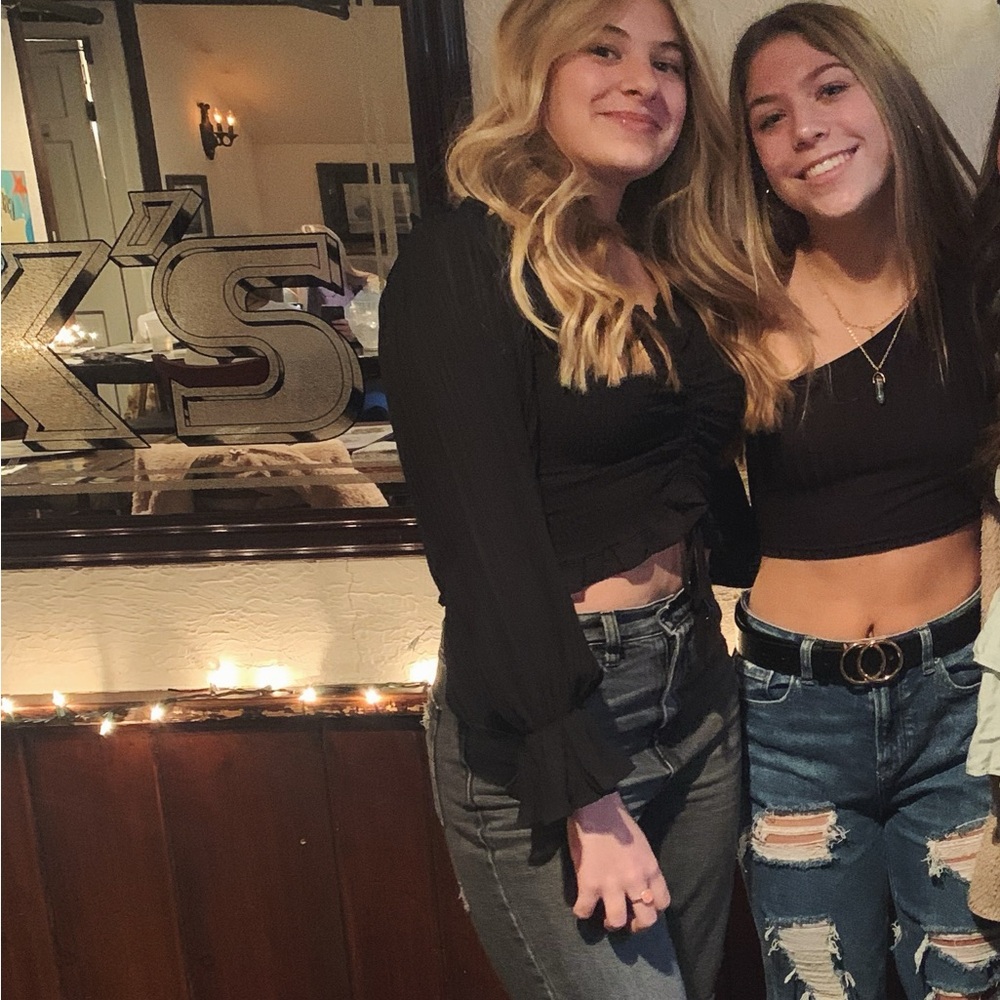 She + Sky Black Blouse Top